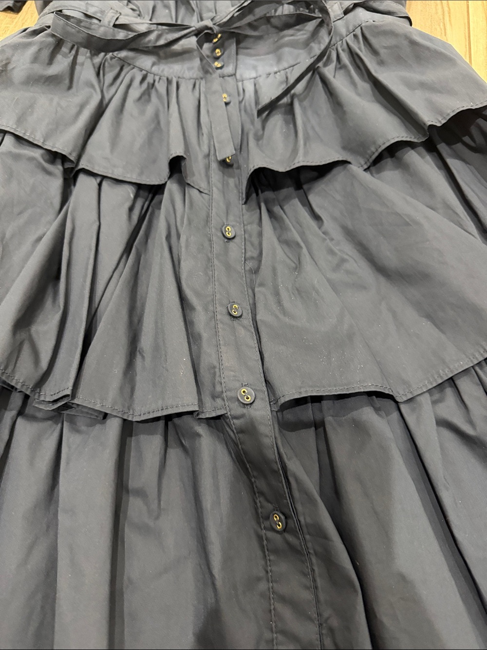 NWT Navy Blue Tiered Ruffle Dress - Picture 2 of 7